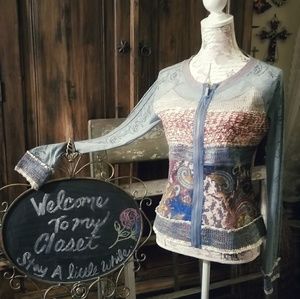 SOLD-Dalin Quilted Pattern Sweater